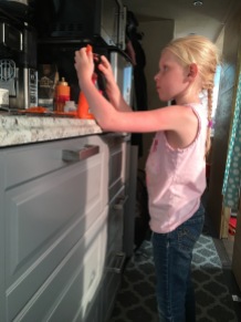 Felicity, my 6 year old, helps me cook!